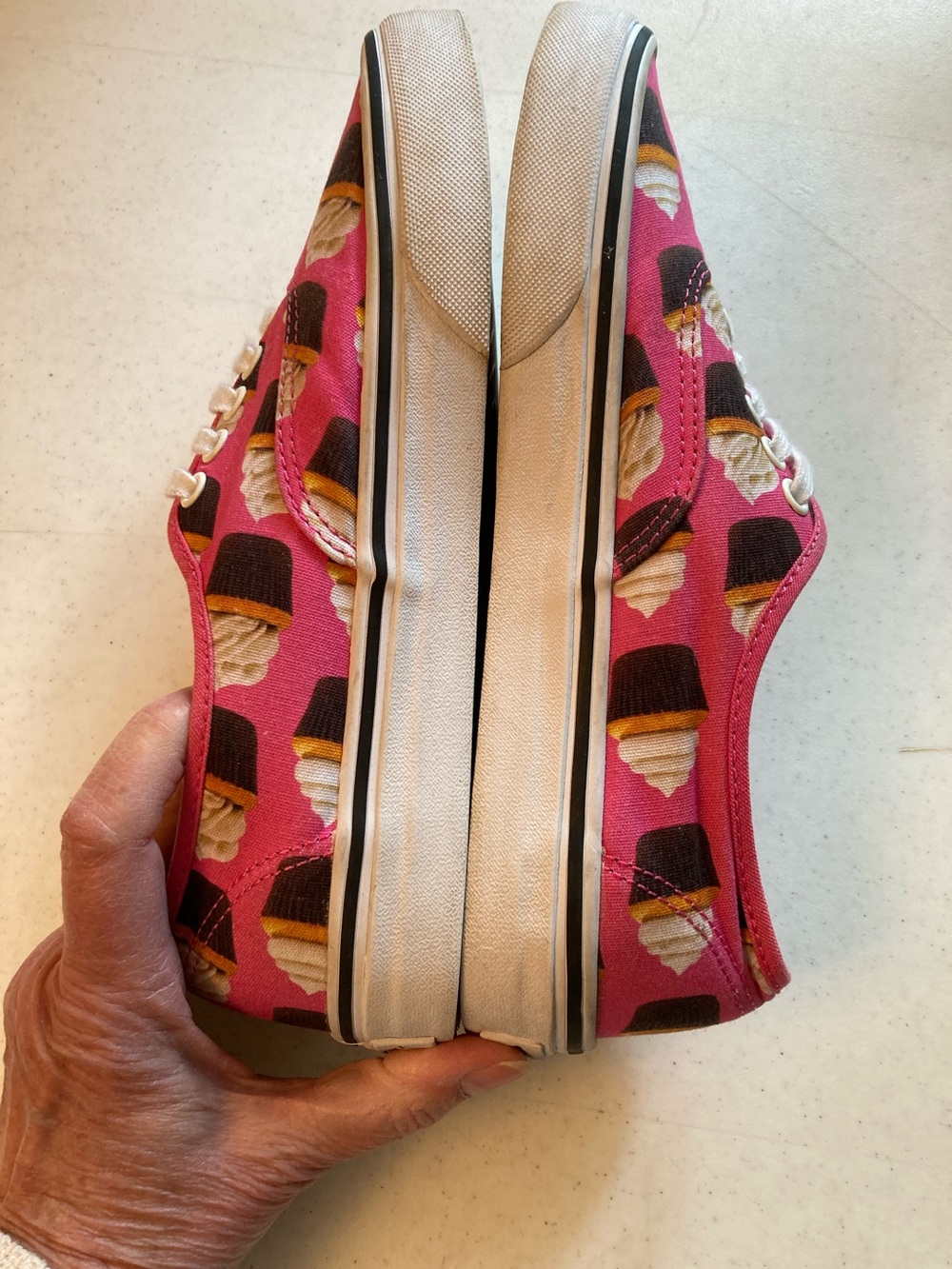 Vans Pink Cupcake Print Canvas Sneakers - Picture 7 of 8